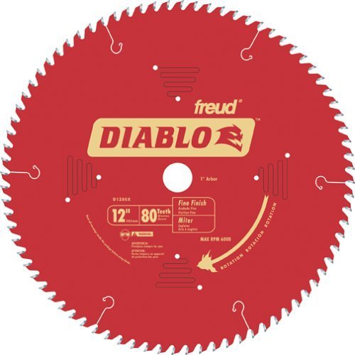 Diablo D1280X 12" 80T Diablo Fine Finish Work Chop/Slide Miter Saw Blade