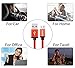 E-POWIND High Speed Nylon Braided Micro USB Charging Cable, 3 Pack of 6 Feet - Red
