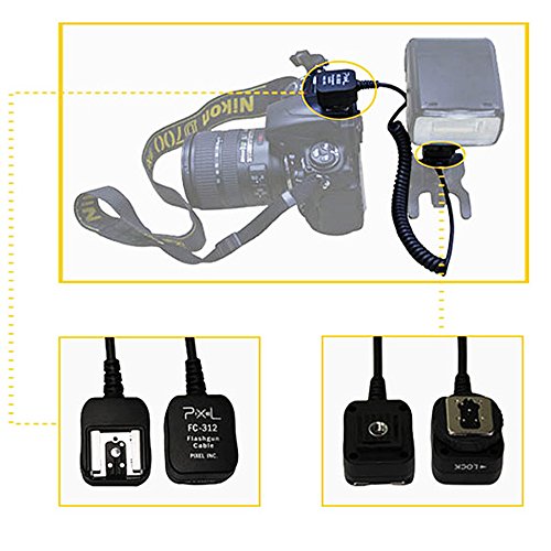 Pixel 1.8M i-TTL Flash Off-Camera Shoe Sync Cord for Nikon DSLR Cameras & Speedlite Flashes - Thumbnail 3