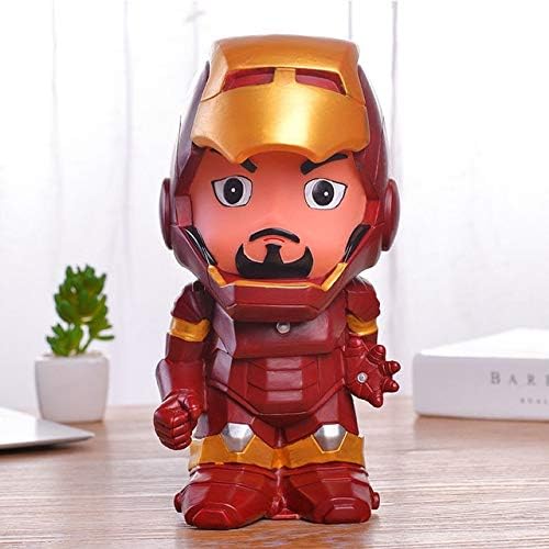 KWELJW Big Cute Piggy Bank Alcanscia Creativas Saving Safe Spiderman Batman Iron Man Captain America Cash Money Box Kid Coin Cartoon Iron man
