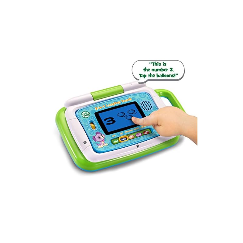 LeapFrog 2in1 LeapTop Touch, Green Affordable Educational Toys for Kids Safe, Fun, and
