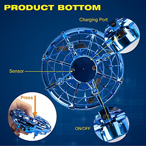 UTTORA UFO Mini Drone for Kids Adults, Flying Ball USB Charing Hands and Remote Control, Helicopter Quadcopter Infrared Toys Indoor Outdoor Gift for Boys Girls