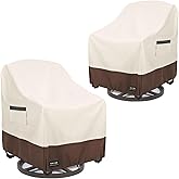 UNARK Outdoor Swivel Chair Covers Waterproof 2 Pack, Outdoor Chair Covers Patio Furniture Cover for Deck Patio Swivel Chair Heavy Duty, 30 W x 34 D x 36 H inches Beige and Brown