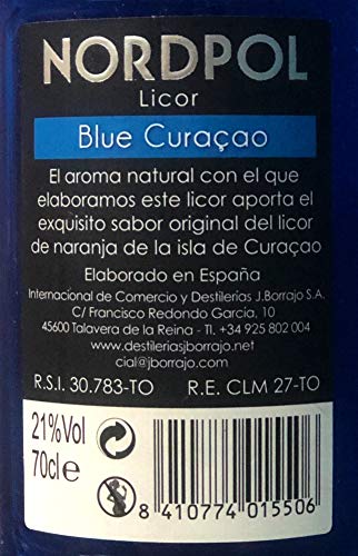 Blue Curaçao tropischer Likör von Nordpol, 0,7 L, 21% Vol. – Bild 5