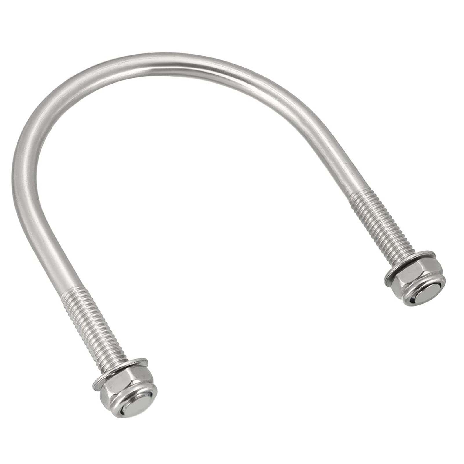 TA-VIGOR 10 sets M6 Round U-Bolts, 60mm Inner Width 80mm Length 304 Stainless Steel U-Bolts with Nut, Washer for Attaching Piping Conduit Cable Tube Brackets Boat Trailer