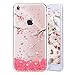 iPhone 7 Case, PHEZEN iPhone 7 TPU Case Luxury Bling Diamond Crystal Clear Soft TPU Silicone Back Cover with Cute Pattern for 4.7 inches iPhone 7, Cherry Blossoms