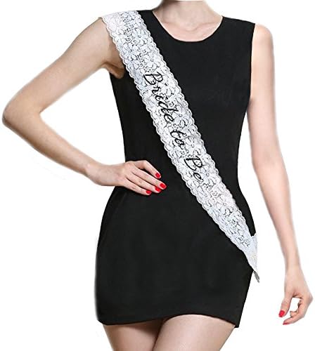 Embroidered Elegant White Lace Bachelorette Bride to Be Sash