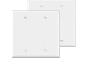 BESTTEN 2 Pack 2-Gang Blank No Device Wall Plate, Unbreakable Polycarbonate Outlet Cover, Full Plate Cover for Box Mount, cUL