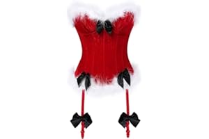 frawirshau Christmas Lingerie Corset Top Christmas Outfits for Women Red Corset Lingerie