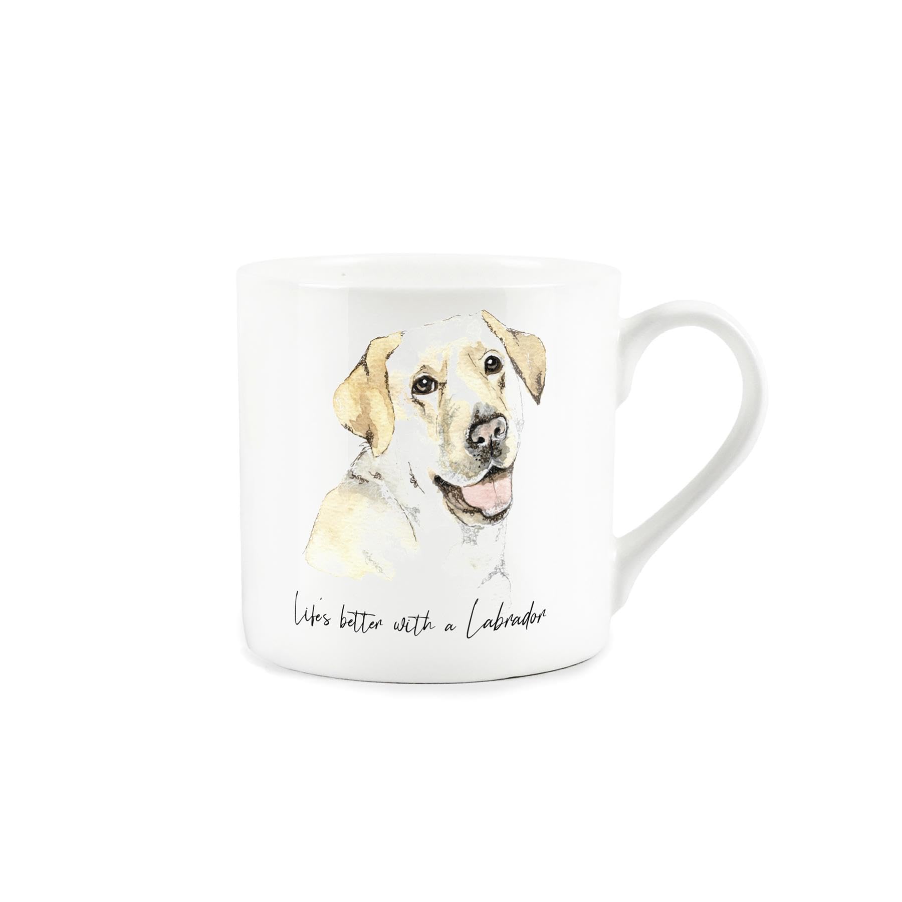 Purely Home Labrador Mug - Lifes Better with A Labrador Fine Bone China White Mug by Rhiannon Chauncey Coffee/Tea Present Gift for Dog Lovers