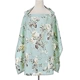 Biubee Cotton Nursing Cover - Breathable and Multi-use Baby Breastfeeding Cover (Green)