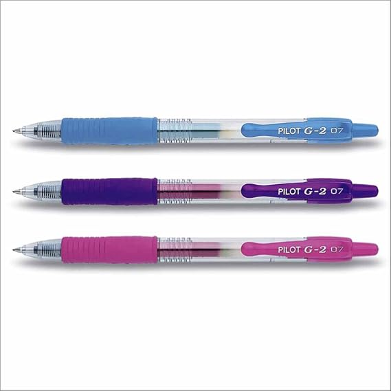 Pilot G2-7 Gelschreiber 3er Set Hellblau, Violett, Pink