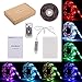 Lampwin Battery Operated LED Strip Light 6.6FT DC 12V Flexible IP65 Waterproof 60 Units SMD 5050 Color Changing RGB LED Rope Tape Light with Multi-color RF Remote Controller, Battery Case