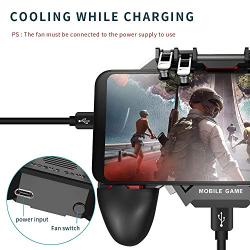 Newseego PUBG Mobile Game Controller, [Upgrade] 6 Finger Trigger Phone Controller Gamepad with Cooling Gamepad for Shooter Sensitive Aim Trigger for Android & iOS for Knives Out/Rules of Survival - Thumbnail 3