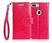 FYY for iPhone 8 Plus Case/iPhone 7 Plus Case, PU Leather Flip Wallet Phone Case with Card Holder Wrist Strap Kickstand Protective Cover for iPhone 7 Plus/8 Plus 5.5