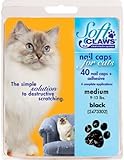 Soft Claws Nail Caps Medium Black CLS for Cats 9-13 lbs