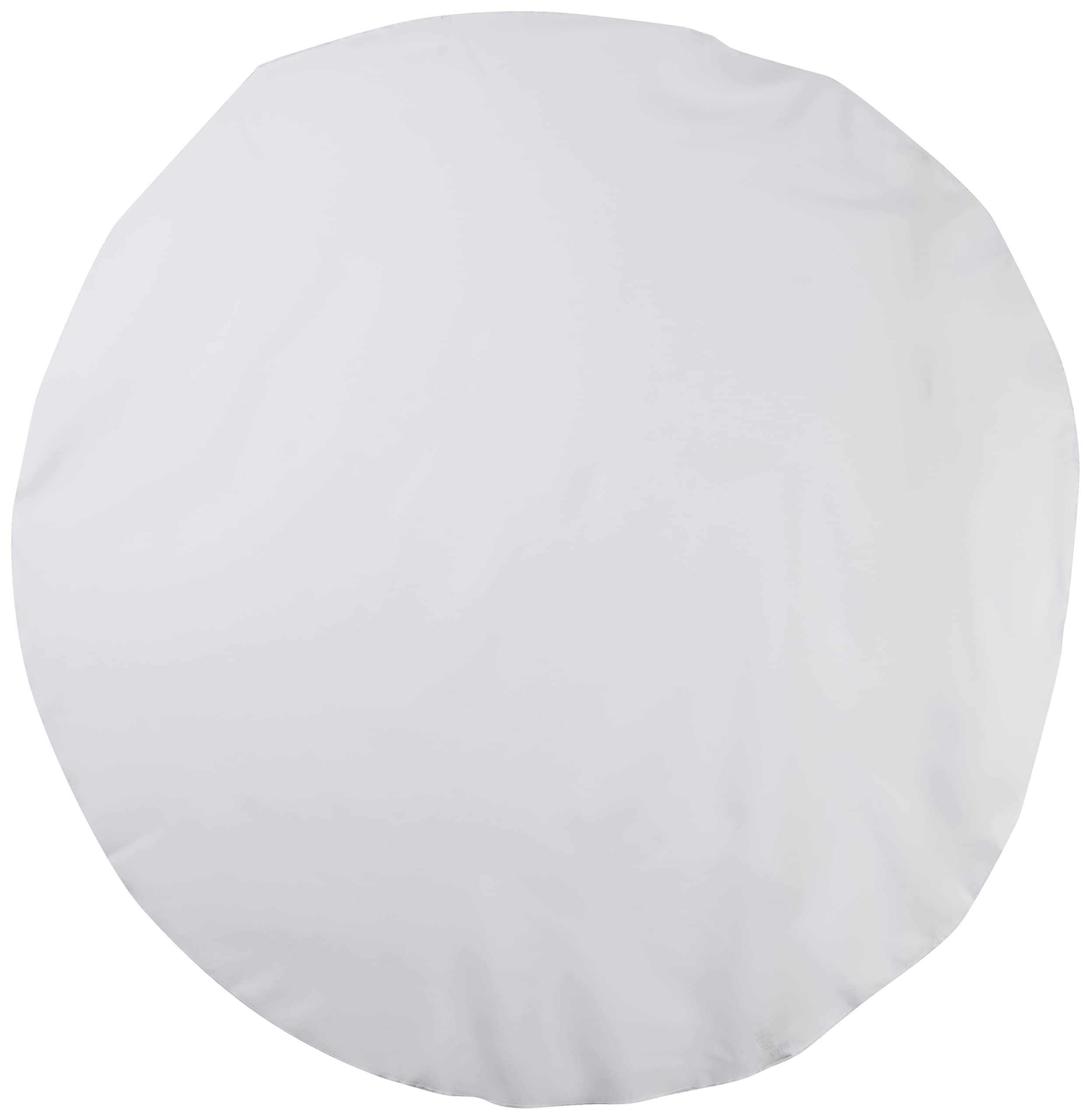 LA Linen Poplin Round Tablecloth, Polyester, White, 51-Inch