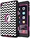 iPad Mini Case, iPad Mini 2 Case, iPad Mini 3 Case, iPad Mini Retina Case, BENTOBEN [Chevron] Shockproof Heavy Duty Hybrid Hard Full Body Protective Cover Case for iPad Mini 1/2/3 Retina, Rose Red