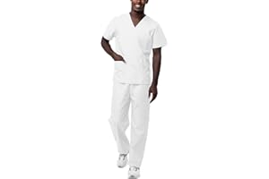 Sivvan Unisex Scrubs - Classic V-Neck Top & Drawstring Pants Scrub Set