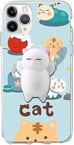 XYIYI iPhone 11 Pro Case, Finger Pinch 3D Cute Soft Silicone Poke Squishy Cat Phone Back Protective Cover for Apple iPhone 11 Pro 5.8 inch