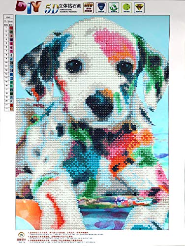 Yisinga 5d Diamond Painting kit for Adults Partial Drill Paint with Diamonds, DIY Diamond Painting Wall Decoration for Kids, Diamond Cross Stitch Art Craft Painting Canvas Kits for Home Decor Dog