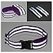 Techion Reflective Elastic Fabric Waist Belt Band with Buckle Clip and Ankle/Arm Bands (Pair) for Cycling / Biking / Walking / Jogging / Running Gear Vest and Outdoor Sports (Purple)