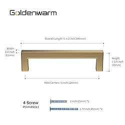 goldenwarm 15 Pack Champagne Bronze Cabinet Pulls