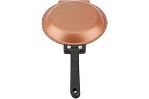 Pancake Maker, Pancake Pan Japan, Double Sided Frying Pan Non-Stick Flip Folding Frying Pan (Gold)