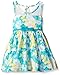 Nannette Girls' Butterfly Belted Dress with Illusion Neckline