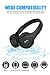 SoundPEATS Wireless Headset, Over-Ear Headset With Stereo Sound, Built-In Mic, 25 Hours Working Time Backup Aux Cable, Built In Mic -Black