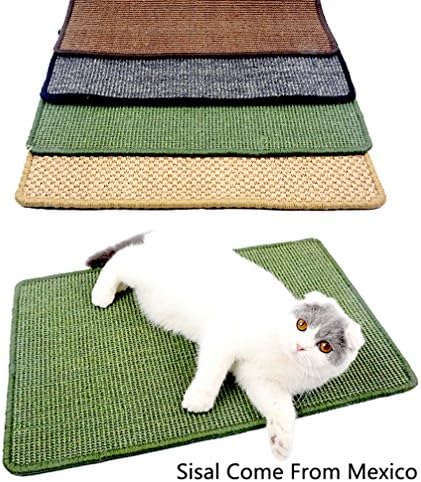 Cat Litter Mat, Natural Sisal Anti-Slip Cat Scratching Pad for Rest Playing Cooling Mat Size S M L XL, Random Color