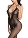 Amoretu Womens Halter Lingerie Fishnet Bodystocking Crotchless Catsuit Body Stockings