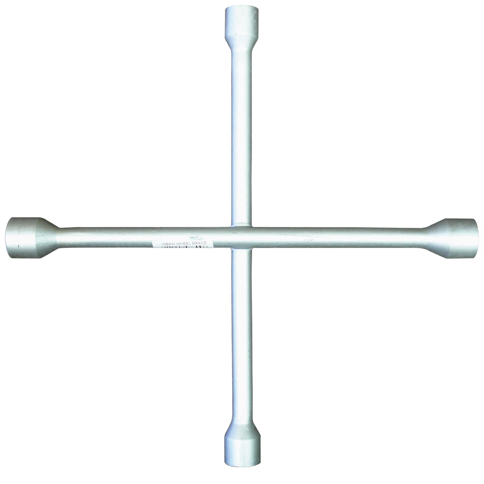 Sakura 4-Way Wheel Nut Cross Brace Wrench for Cars WB4W - Common Hexagonal Lug Socket Sizes 17-19-21-22mm, Silver