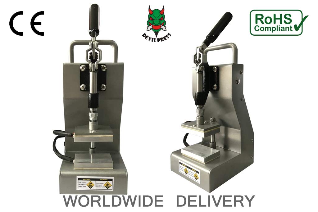 DEVILPRESS™ S8 Mini Manual Heat Press for Solventless Rosin Oil Extraction, 3" x 5" Dual Heat