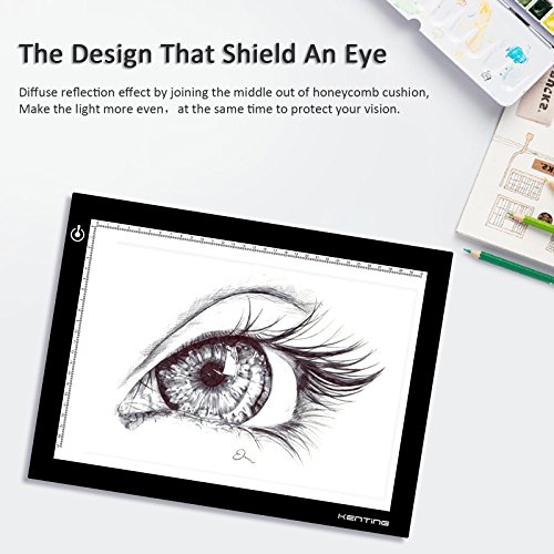 Magnetic K4M LED Light Pad Ultra Thin Brightness Adjustable Light Drawing Tracing Stencil Tattoo USB Powered Copy Board Pad for Animation, Sketching, Designing, Stenciling X-ray Viewing, Diamond Paint