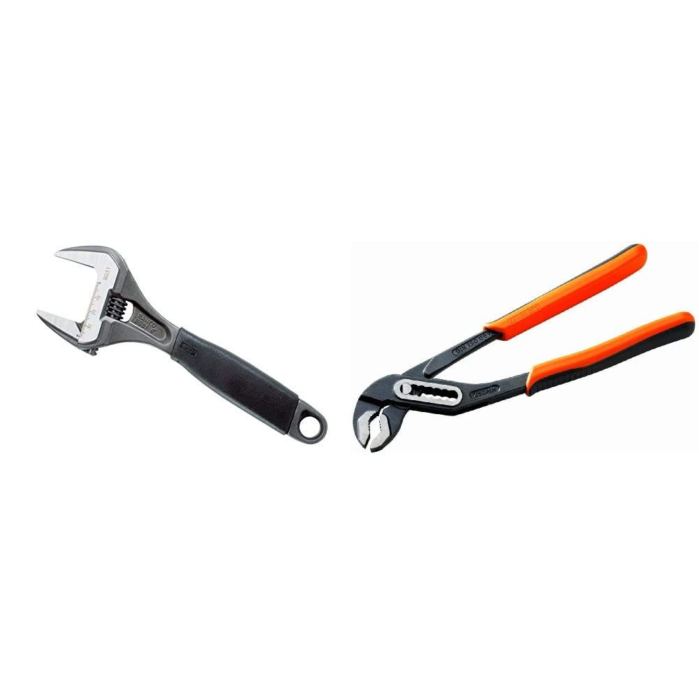 Bahco 9031 Adjustable Wrench, 200mm Length & 2971G250 Slip Joint Plier 250mm