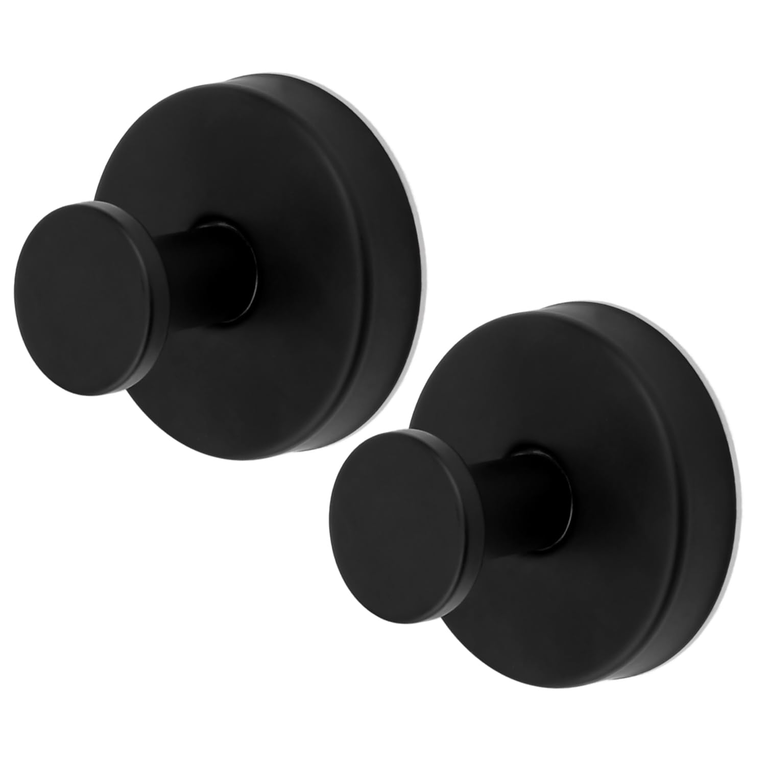 PEUTIER 2pcs Vacuum Suction Cup Hooks, Premium Stainless Steel Suction Cup Hanger Shower Hooks Suction Cup Bathroom Towel Coat Hook Suitable for Wall Glass Mirror Smooth Surface(Black)