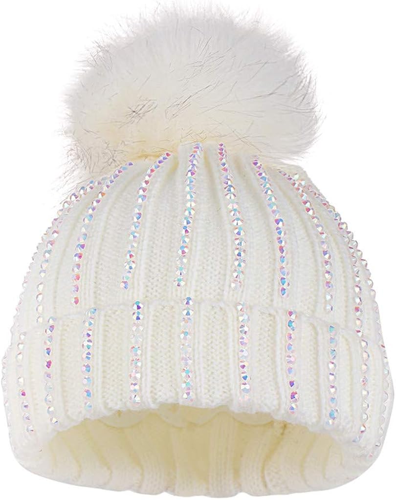 Susenstone Bonnet Bebe Fille Hiver Naissance Pompon Chaud Tricot En Laine Pas Cher A La Mode Unisex Chapeau Enfant Strass Cachemire Bebe Garcon Fille 0 6 Ans Vetements Bebe Fille 0 24m Simoncustoms Com