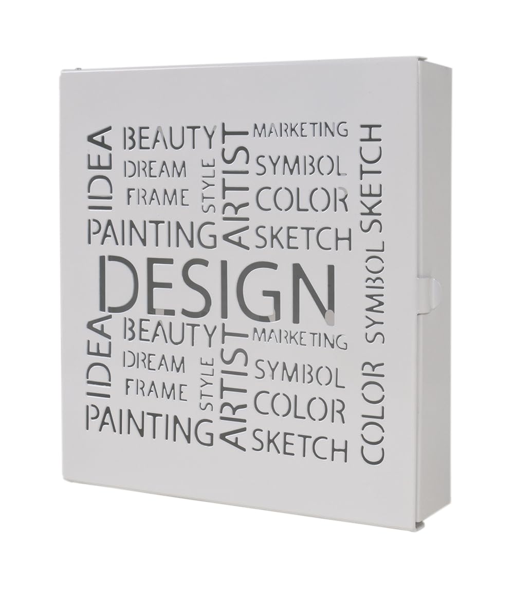 HAKU Key Box White, Metal - Dim.: W 22 cm X H 24 cm X D 5 cm, Style: Modern