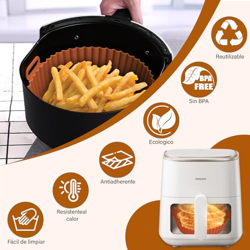 GALASALA Silicona para Freidora de Aire, 14Pcs Moldes para Freidora de Aire, que Incluye 4Pcs Air Fryer Silicon y Guantes, Pinzas, Brocha de Aceite, Accesorios Air Fryer Reutilizable Antiadherente