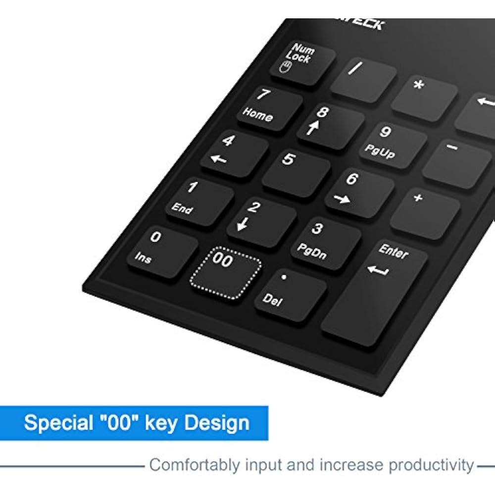 Numeric Keypad & Mouse Combo, Cateck 2.4G Wireless Mini USB Number Pad