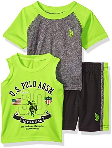 U.S. Polo Assn. Boys' T-Shirt, Tank and Mesh Short Set