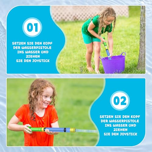 Pack of 6 Children's Water Gun, 32 cm Water Sprayer Water Spray Gun Children with 8-10 m Feet Long Range Spray Gun Water Colourful Set for Boys and Girls Party Beach Pool Toy