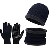 Ultimate Winter Warm Set – Thick Knit Beanie, Touchscreen Gloves & Fleece Neck Warmer for Men & Women, Stay Cozy and Stylish in the Cold
