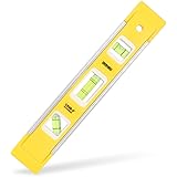 DOWELL 9 Inch Magnetic Box Level Torpedo Level,3 Different Bubbles/45°/90°/180°Measuring Shock Resistant Torpedo Level