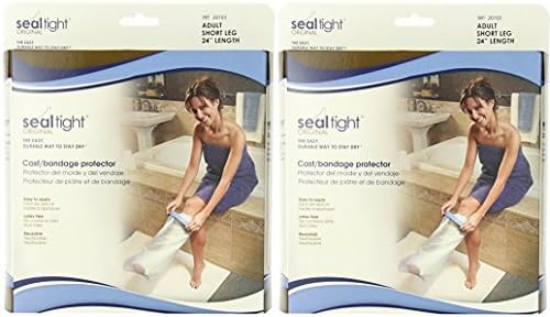 Seal Tight ORIGINAL Cast and Bandage Protector, Best Watertight Protection, Adult Short Leg (Pack of 2)