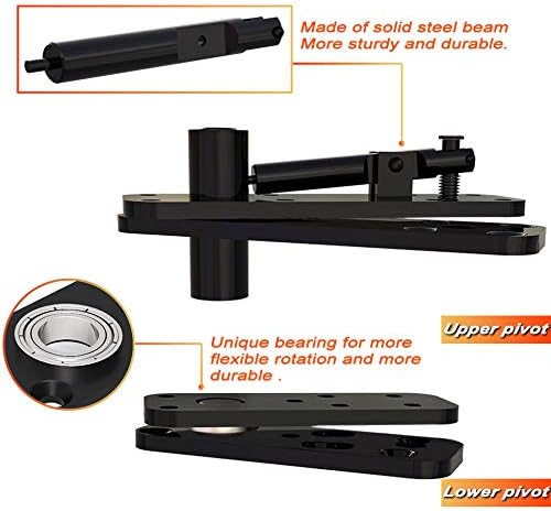 FRMSAET Heavy Duty Stainless Steel Hidden Door Pivot Hinge System Furniture Hardware 360 Degree Rotation Wooden Invisible Door Hinges Set Up Down Shaft - Image 3