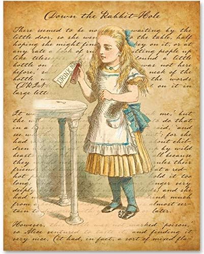 Alice in Wonderland Prints - 11x14 Unframed Wall Art Print Poster - Perfect Alice in Wonderland Gifts and Decorations (Drink Me)