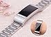 Oitom Stainless Steel Bands Compatilbe Fitbit Charge 2,Premium Stainless Steel SS Metal Replacement Watch Band Strap for Fitbit Charge 2 Smart Fitness Watch (Silver with Clear Diamond)