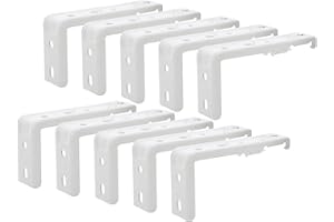 OHPHCALL 10pcs Adjustable White Curtain Track Mounting Brackets Metal Ceiling Wall Mount Rod Holders